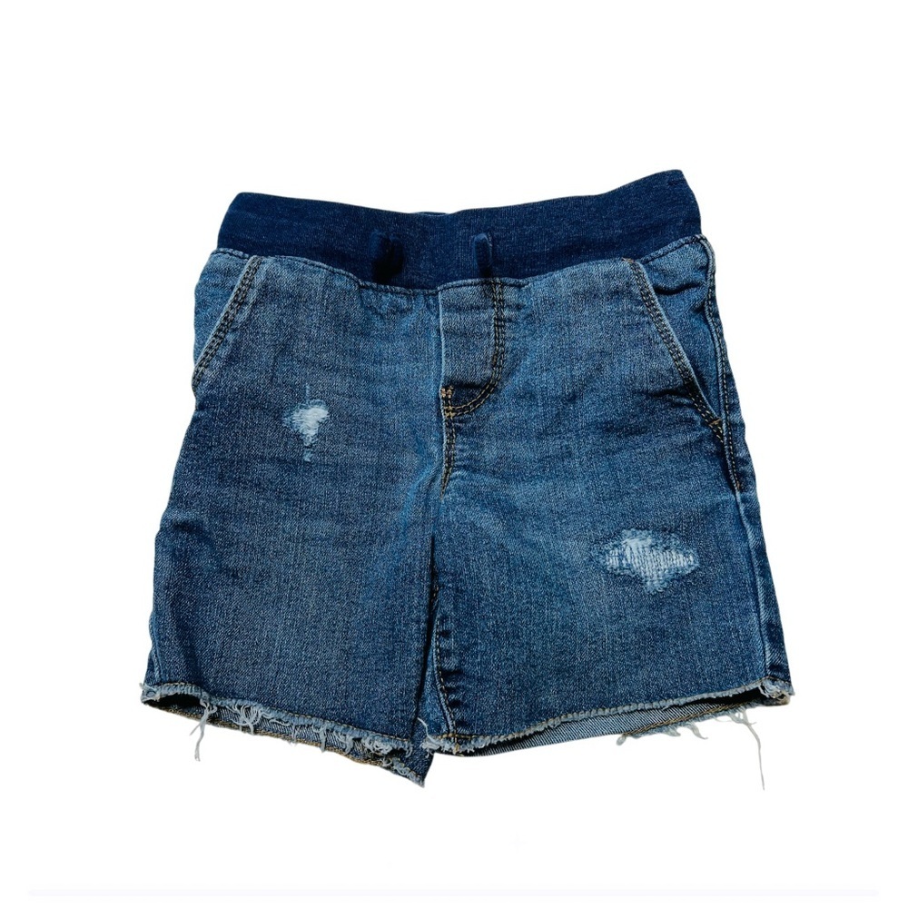 OshKosh B'gosh Blue Denim Shorts Elastic Waist‎ Distressed
